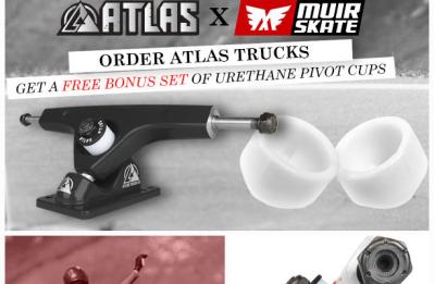 Free urethane pivot cuts with every Atlas Truck order at MuirSkate.com